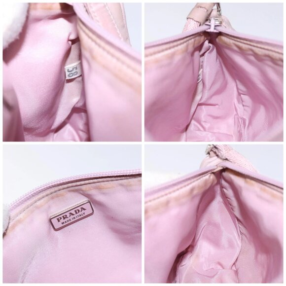 PRADA Accessory Pouch Nylon Pink Silver Auth - Picture 15 of 16